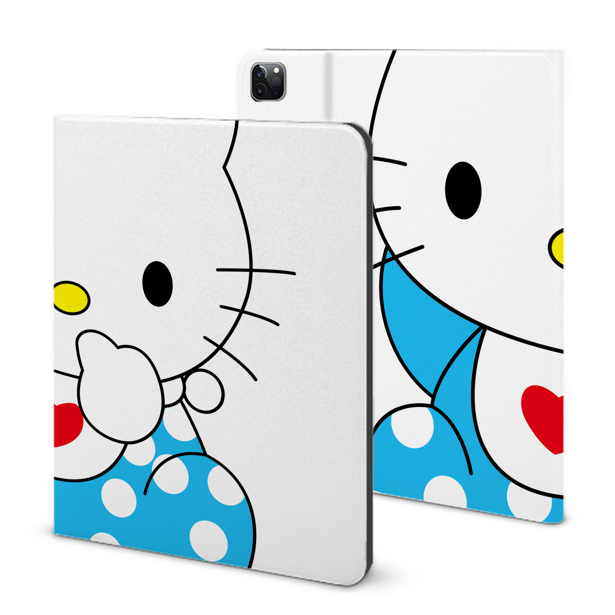 （画像用） Hello Kitty ハローキティ IPad ケース ブック型 PUレザー TPU 耐衝撃 軽量 薄型 ペン収納なし 全面保護 IPad 各モデル対応